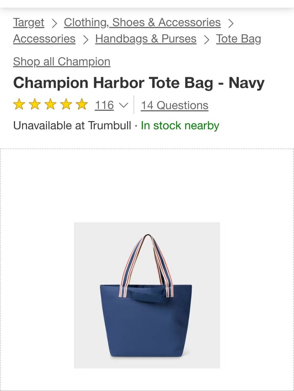 Champion Harbor Totebag.